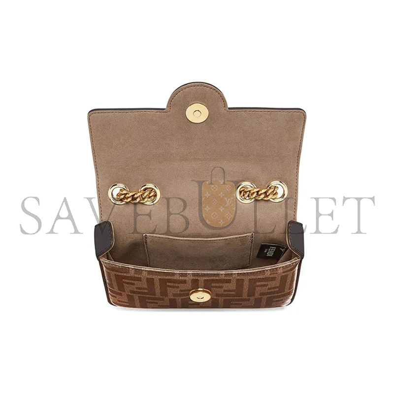 FENDI 1974 DOUBLE F MINI GLAZED BAG 8BS016A5K4F14RT (19*13*4cm)